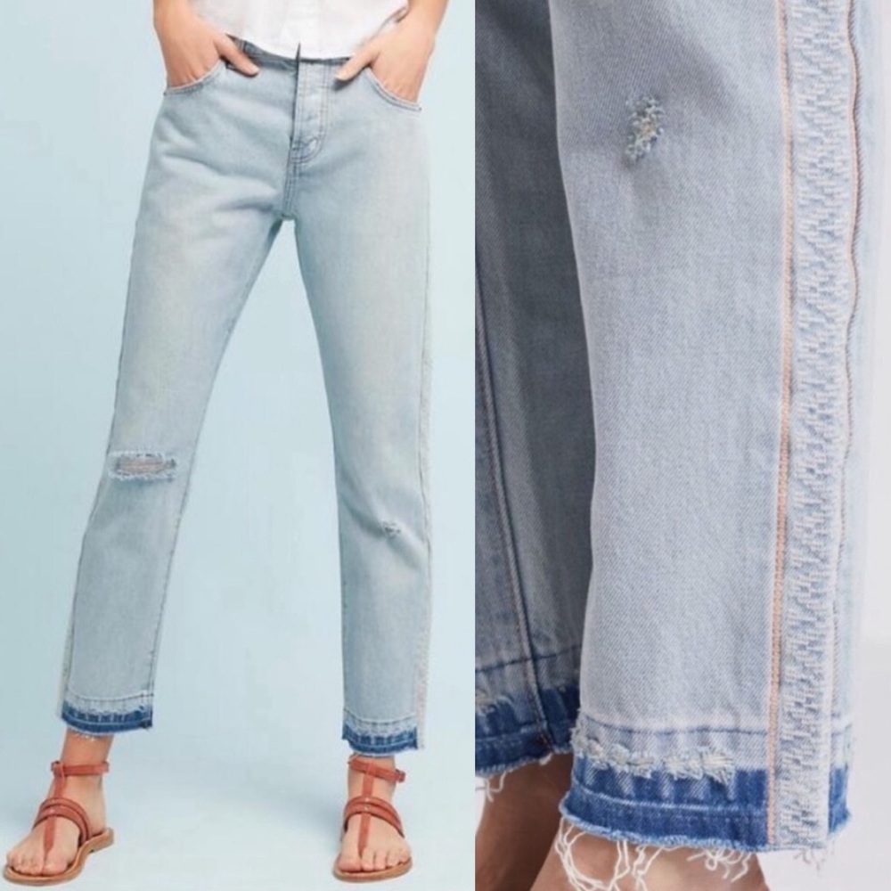 NWT Current/Elliott High Rise Embroidered Jeans
